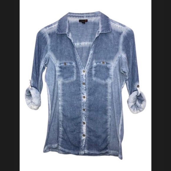 G by Guess Tops - G by Guess chambray button down shirt size Large
